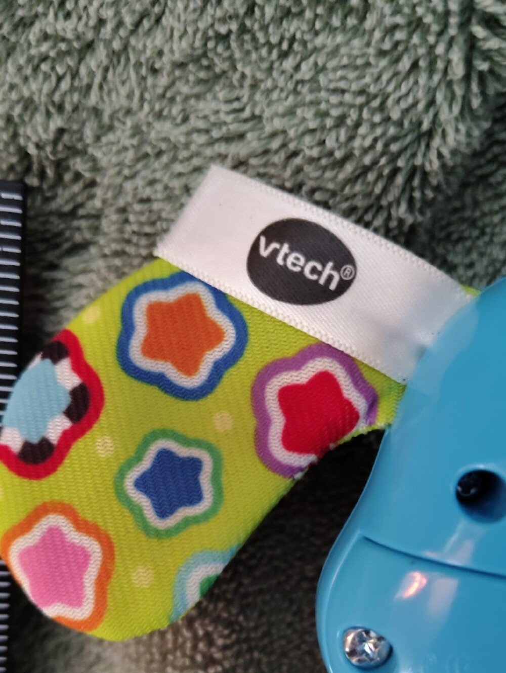 VTech Blue Puppy Rattle Toy with Colorful Patterned Ears - Picture 3 of 5